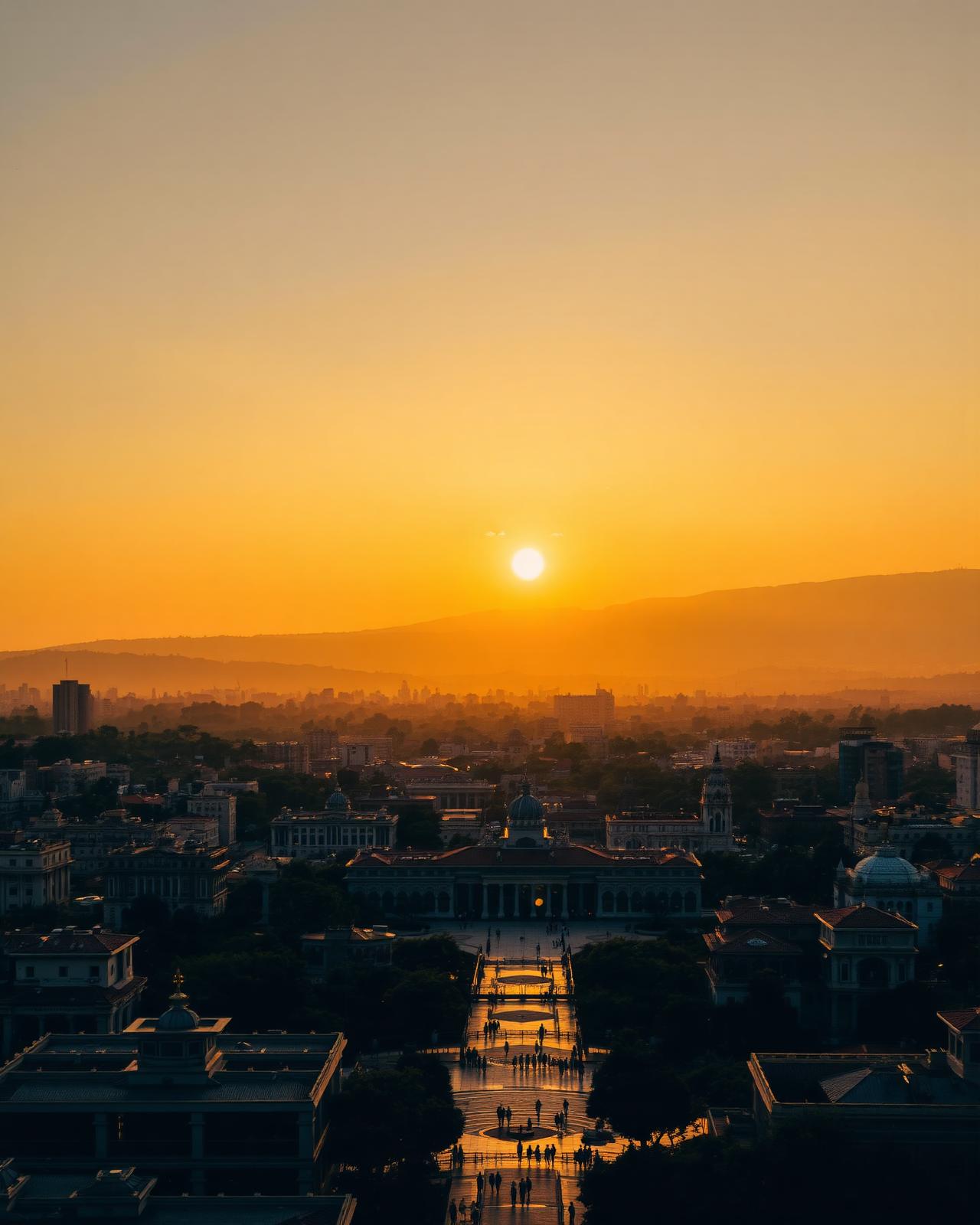 Addis Ababa skyline at golden hour